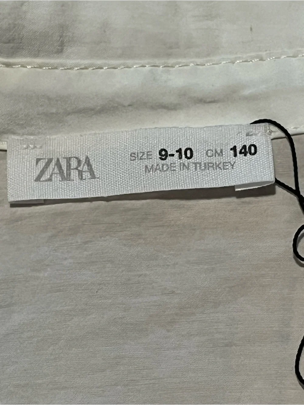 ZARA Girls 9-10 White Cropped Button Up Shirt Modal Short Sleeve
